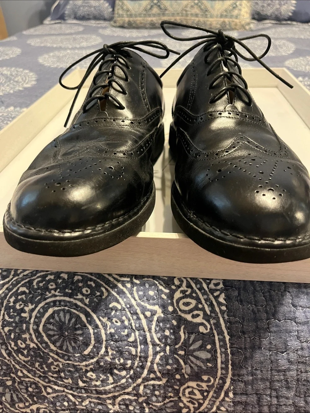 Rockport Black Leather Wingtip Oxfords